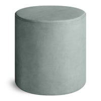 Bumper Small Ottoman in Breezy Blue Leather - Angle 7