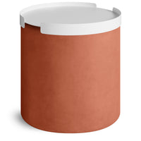 Bumper Small Ottoman in Terracotta Leather - Angle 8