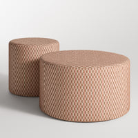Bumper Small Outdoor Ottoman in Sunbrella Clay - Angle 2
