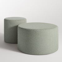 Bumper Large Outdoor Ottoman in Sunbrella Moss - Angle 4