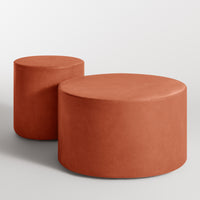 Bumper Large Ottoman in Terracotta Leather - Angle 8