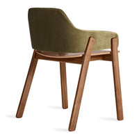 Clutch Chair in Moss Velvet / Walnut - Angle 8