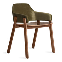 Clutch Chair in Moss Velvet / Walnut - Angle 6