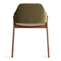 Clutch Chair in Moss Velvet / Walnut - Angle 9