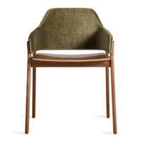 Clutch Chair in Moss Velvet / Walnut - Angle 1