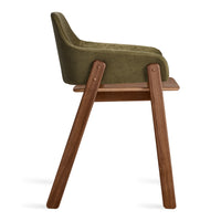 Clutch Chair in Moss Velvet / Walnut - Angle 7