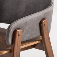 Clutch Chair in Slate Leather / Walnut - Angle 11