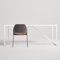Clutch Chair in Slate Leather / Walnut - Angle 6