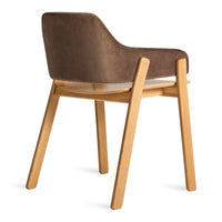 Clutch Chair in Coffee Velvet - Angle 4