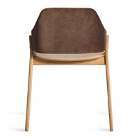 Clutch Chair in Coffee Velvet - Angle 5