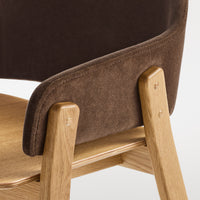 Clutch Chair in Coffee Velvet - Angle 6