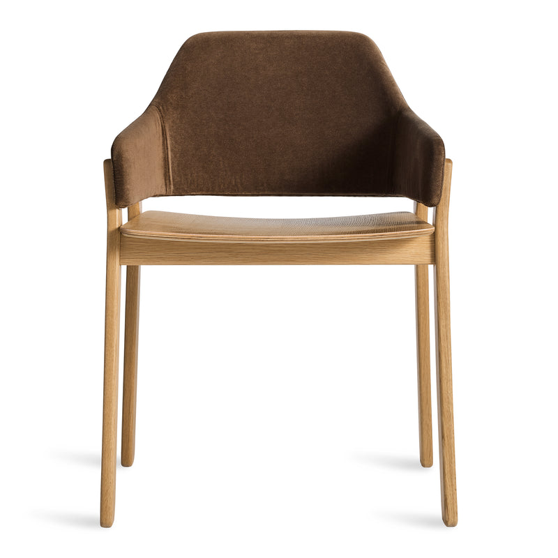 Clutch Chair in Coffee Velvet - Angle 1