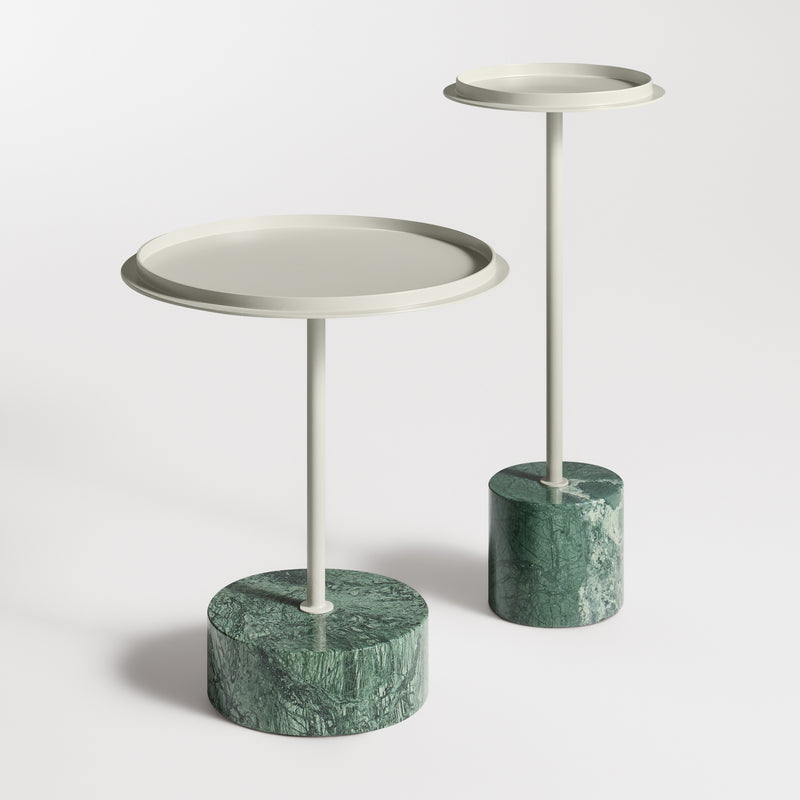 Chit Chat Cocktail Table in Putty / Green Marble - Angle 2