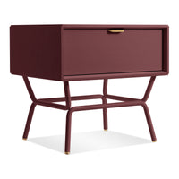 Dang 1 Drawer Nightstand in Oxblood - Angle 4