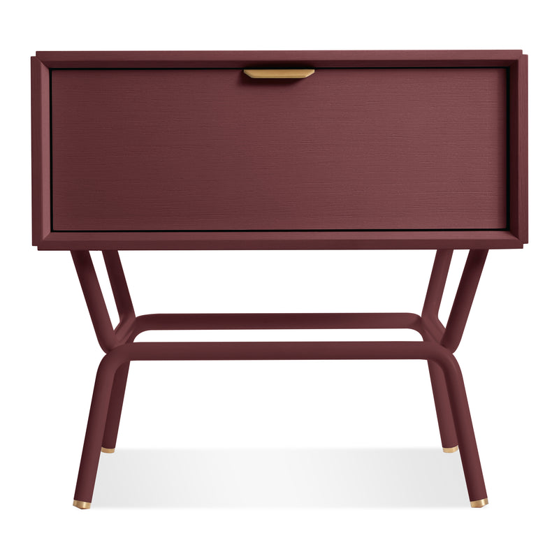 Dang 1 Drawer Nightstand in Oxblood - Angle 1
