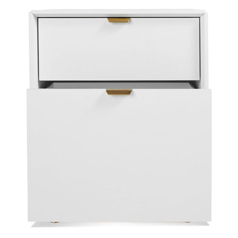 Dang File Pedestal in White - Angle 2