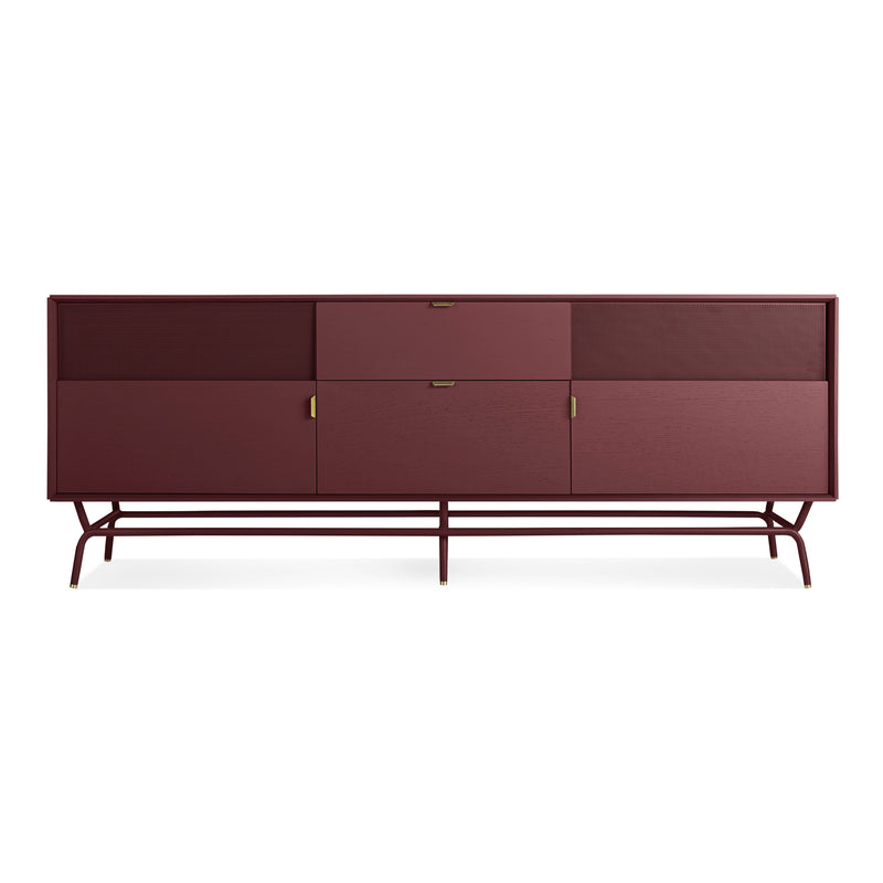 Dang 2 Door / 2 Drawer Console in Oxblood - Angle 1