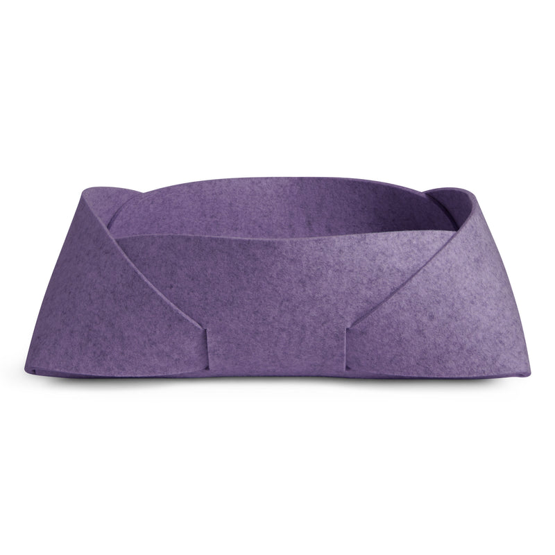 Double Tuck Large Felt Basket in Lilac - Angle 2