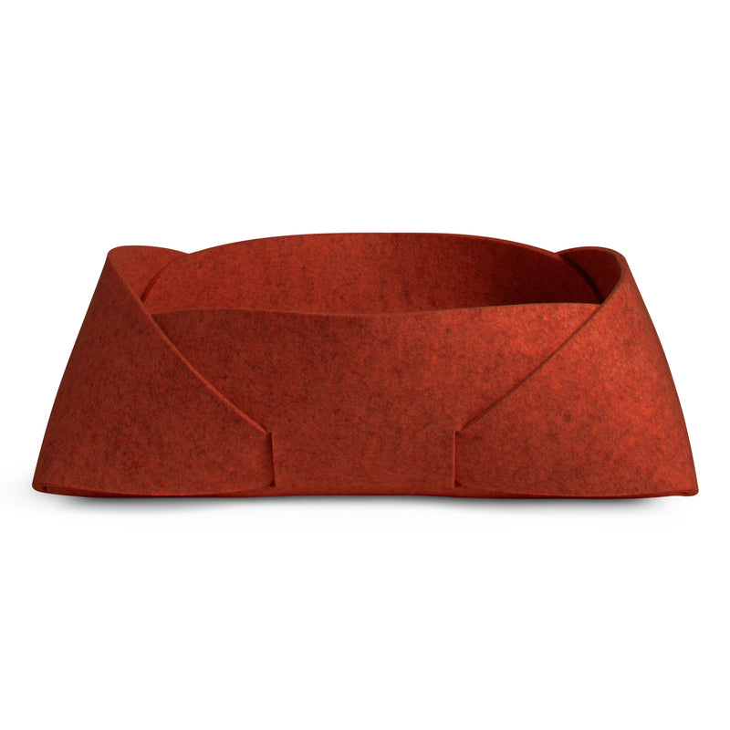 Double Tuck Large Felt Basket in Tomato - Angle 1