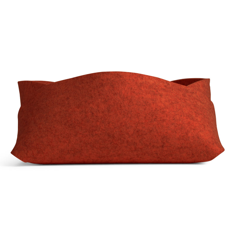 Double Tuck Large Felt Basket in Tomato - Angle 2
