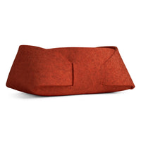 Double Tuck Medium Felt Basket in Tomato - Angle 3