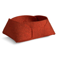 Double Tuck Medium Felt Basket in Tomato - Angle 4