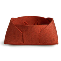Double Tuck Medium Felt Basket in Tomato - Angle 2