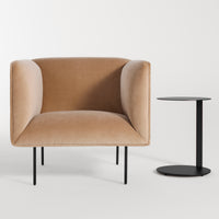 Dandy Lounge Chair in Camel Velvet - Angle 3