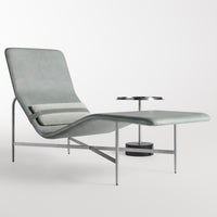 Deep Thoughts Leather Chaise in Breezy Blue Leather - Angle 10