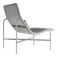 Deep Thoughts Leather Lounge Chair in Breezy Blue Leather - Angle 6