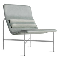 Deep Thoughts Leather Lounge Chair in Breezy Blue Leather - Angle 4