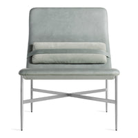 Deep Thoughts Leather Lounge Chair in Breezy Blue Leather - Angle 1