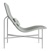Deep Thoughts Leather Lounge Chair in Breezy Blue Leather - Angle 5