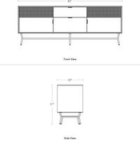 Dang 2 Door / 2 Drawer Console in Oxblood - Angle 5