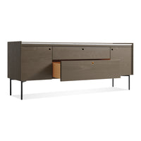 Peek 2 Door / 2 Drawer Console in Dark Olive / Carrara - Angle 9