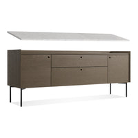Peek 2 Door / 2 Drawer Console in Dark Olive / Carrara - Angle 6