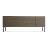 Peek 2 Door / 2 Drawer Console in Dark Olive / Carrara - Angle 1
