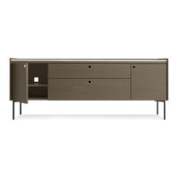 Peek 2 Door / 2 Drawer Console in Dark Olive / Carrara - Angle 5