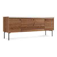 Peek 2 Door / 2 Drawer Console in Rustic Walnut / Carrara - Angle 8