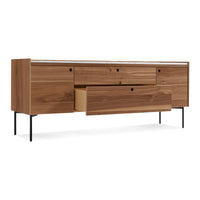 Peek 2 Door / 2 Drawer Console in Rustic Walnut / Carrara - Angle 9