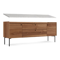 Peek 2 Door / 2 Drawer Console in Rustic Walnut / Carrara - Angle 6