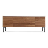 Peek 2 Door / 2 Drawer Console in Rustic Walnut / Carrara - Angle 1