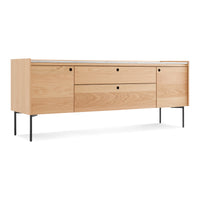 Peek 2 Door / 2 Drawer Console in White Oak / Cararra - Angle 8