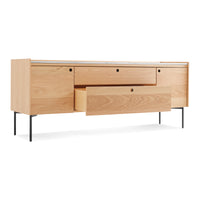 Peek 2 Door / 2 Drawer Console in White Oak / Cararra - Angle 9