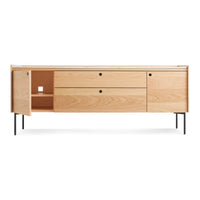 Peek 2 Door / 2 Drawer Console in White Oak / Cararra - Angle 5