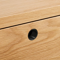 Peek Small Media Stand in White Oak - Angle 6