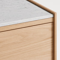 Peek 2 Door / 2 Drawer Console in White Oak / Cararra - Angle 12