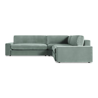 Esker L Sectional Sofa in Breezy Blue Velvet - Angle 1