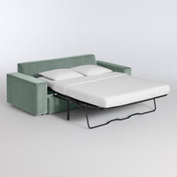 Esker Sleeper Sofa in Breezy Blue Velvet - Angle 2