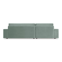 Esker Sofa with Chaise in Breezy Blue Velvet - Angle 6